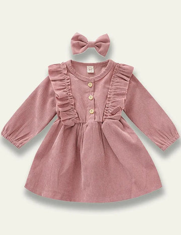 Sweet Corduroy Long Sleeve Dress - Mini Taylor